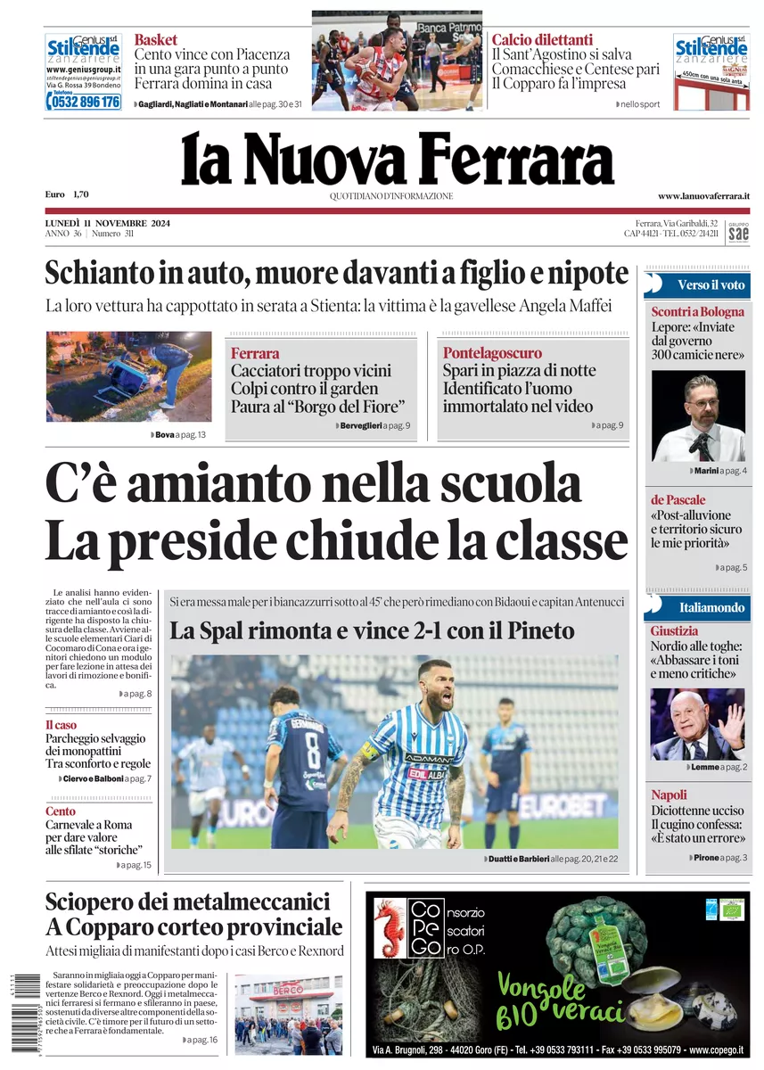 Prima-pagina-nuova ferrara-oggi-edizione-del-2024-11-11